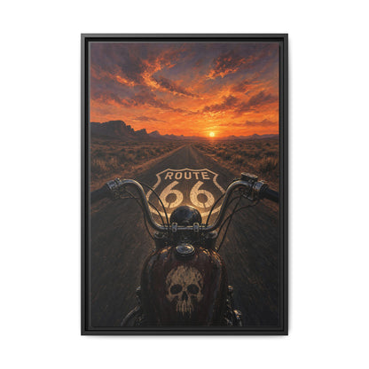 Chopper On Route 66 – Sunset Highway Canvas