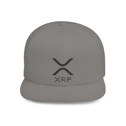 XRP Black Logo, Flat Bill Snapback | Cryptocurrency Ripple Hat