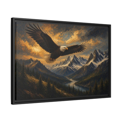 Bald Eagle Mountain Landscape | Matte Framed Canvas