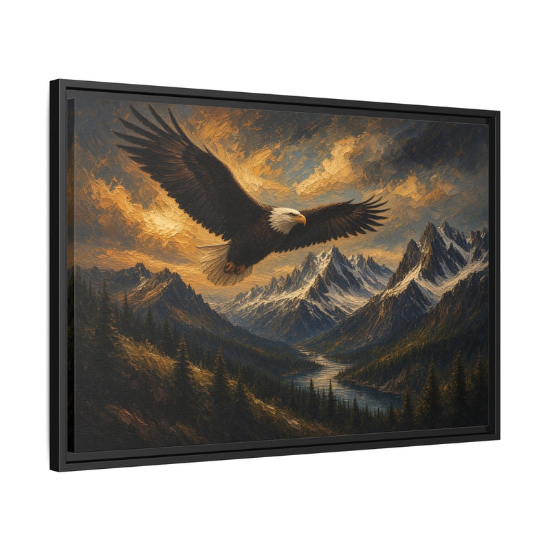 Bald Eagle Mountain Landscape | Matte Framed Canvas