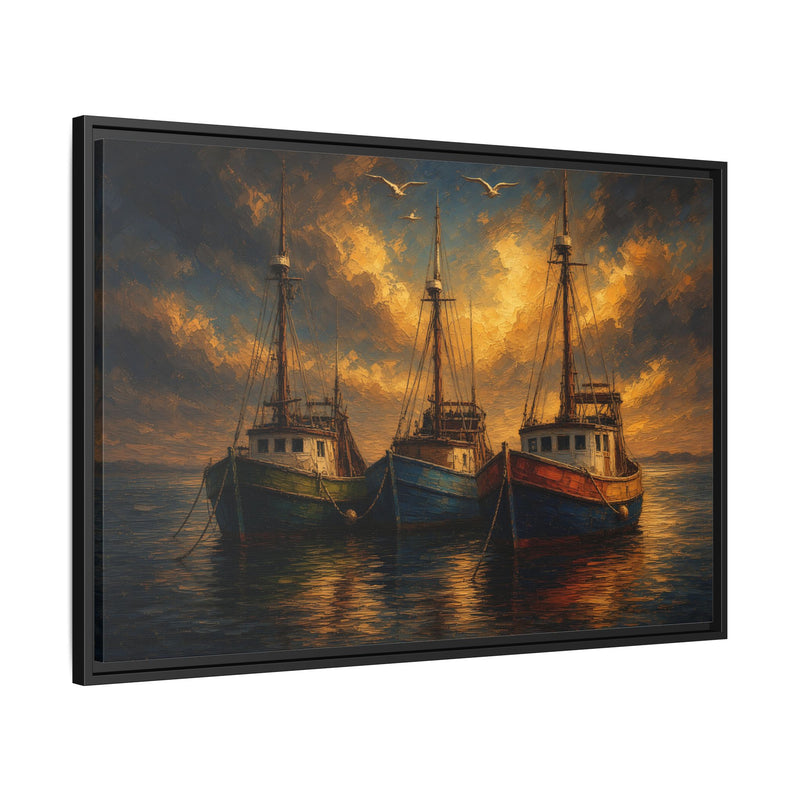 Harbor Light | Fishing Boats Canvas