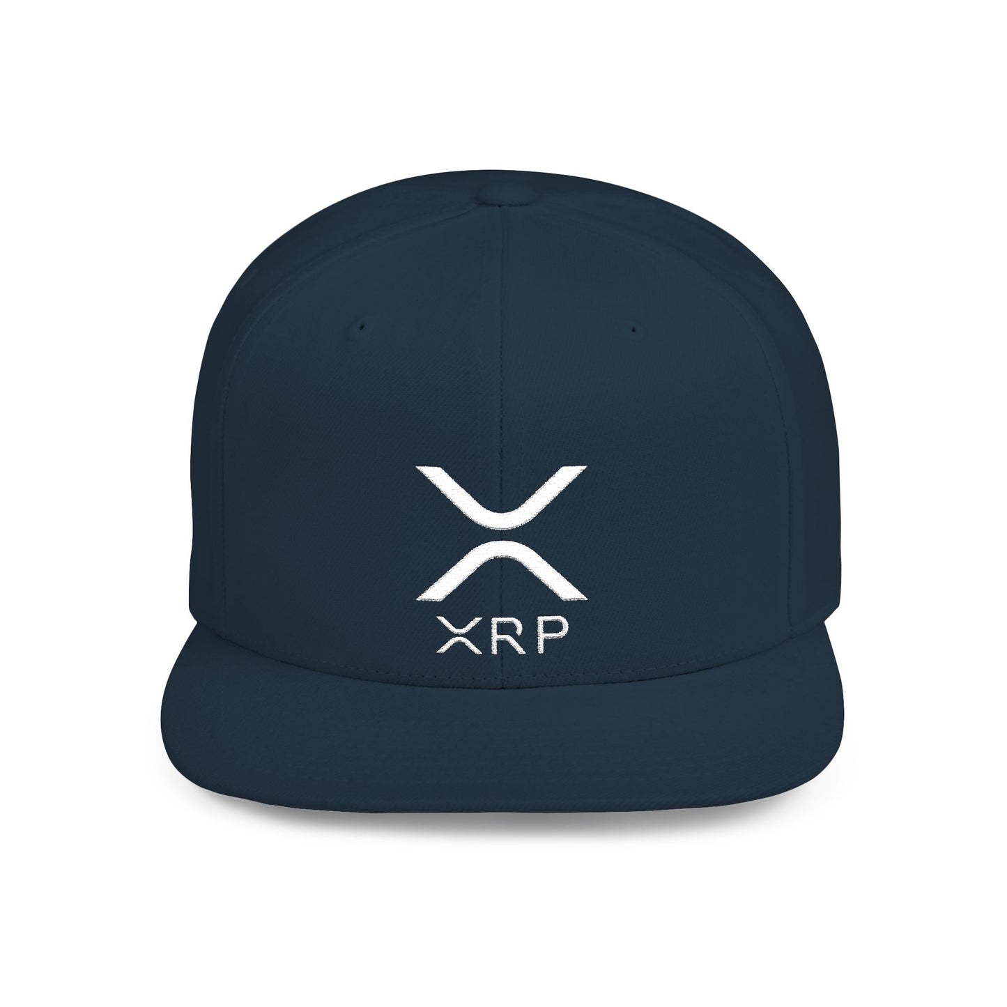 XRP White Logo Flat Bill Snapback | Crypto Hat
