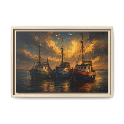 Harbor Light | Fishing Boats Canvas