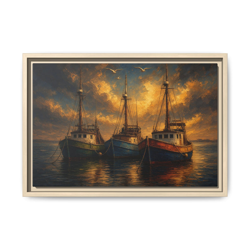 Harbor Light | Fishing Boats Canvas