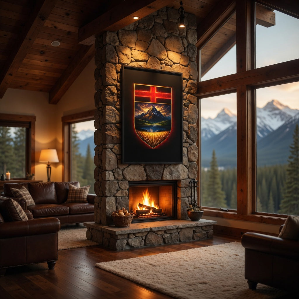 Alberta Crest Matte Canvas Print (Framed)