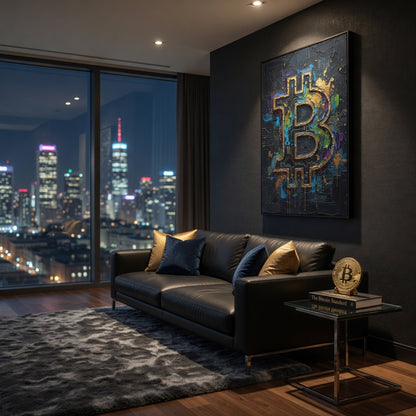 Bitcoin Logo Matte Canvas Framed | Crypto Wall Art