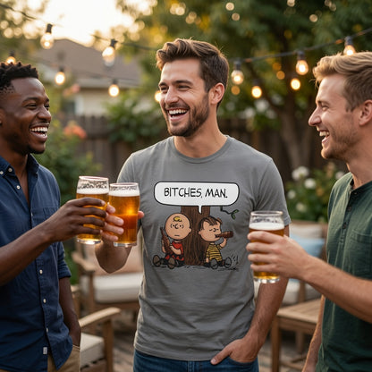 Retro Comic Characters "Bitches, Man."—Graphic T-Shirt