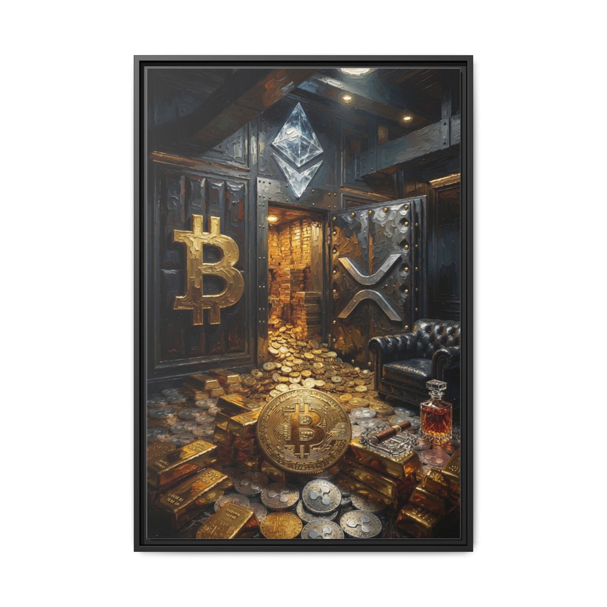 Crypto Vault Framed Canvas Print