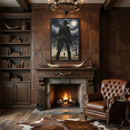 Gunslinger Standoff Matte Canvas Print | Framed Western Wall Art
