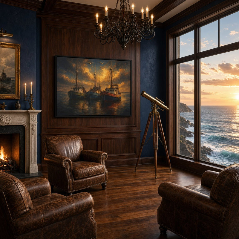 Harbor Light | Fishing Boats Canvas