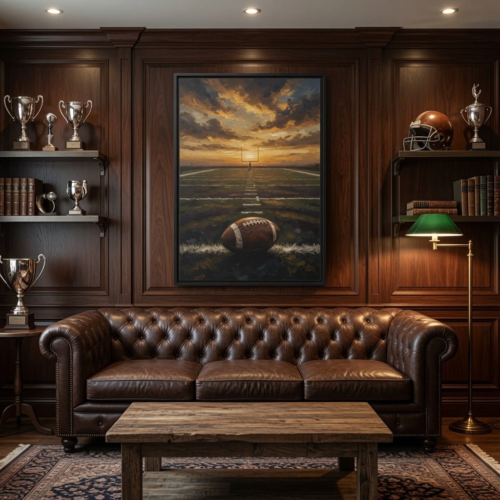 Gridiron Sunset | Framed Football Field Canvas