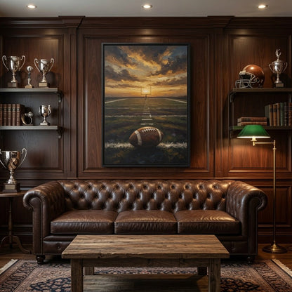 Gridiron Sunset | Framed Football Field Canvas