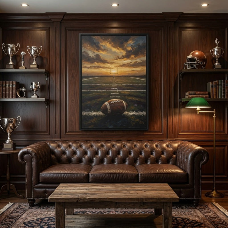 Gridiron Sunset | Framed Football Field Canvas