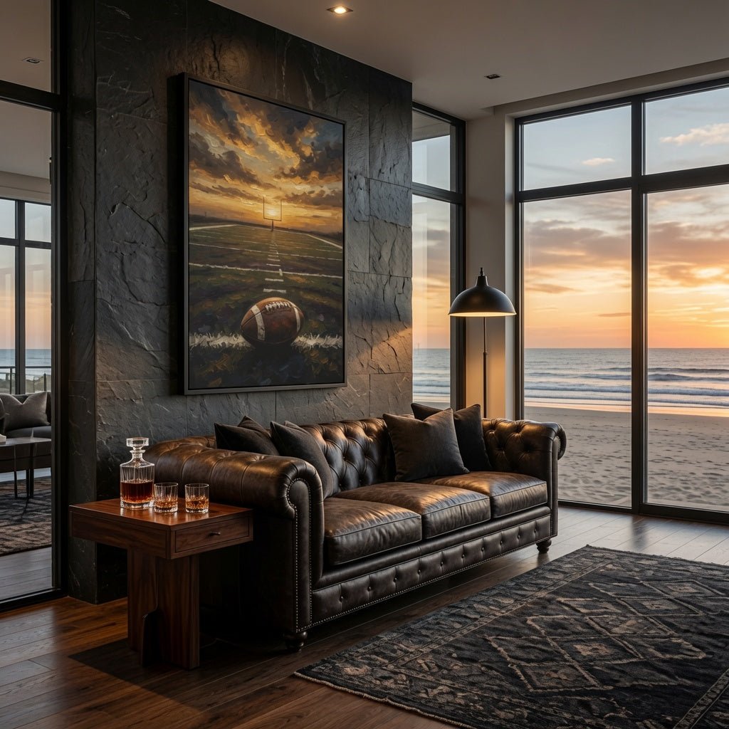 Gridiron Sunset | Framed Football Field Canvas