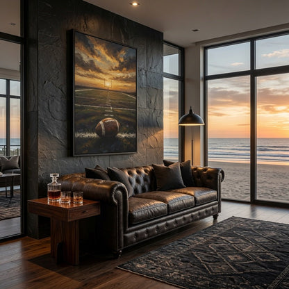 Gridiron Sunset | Framed Football Field Canvas