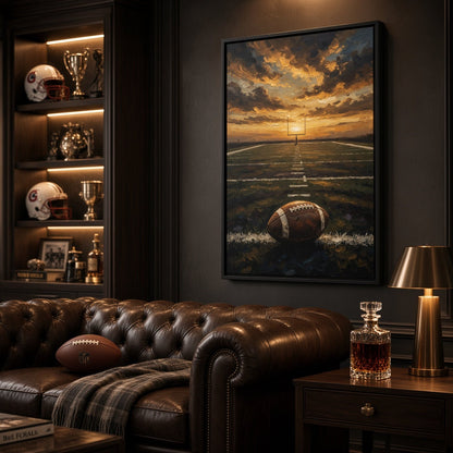 Gridiron Sunset | Framed Football Field Canvas
