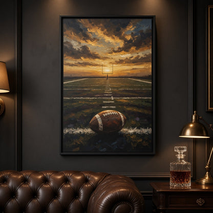 Gridiron Sunset | Framed Football Field Canvas