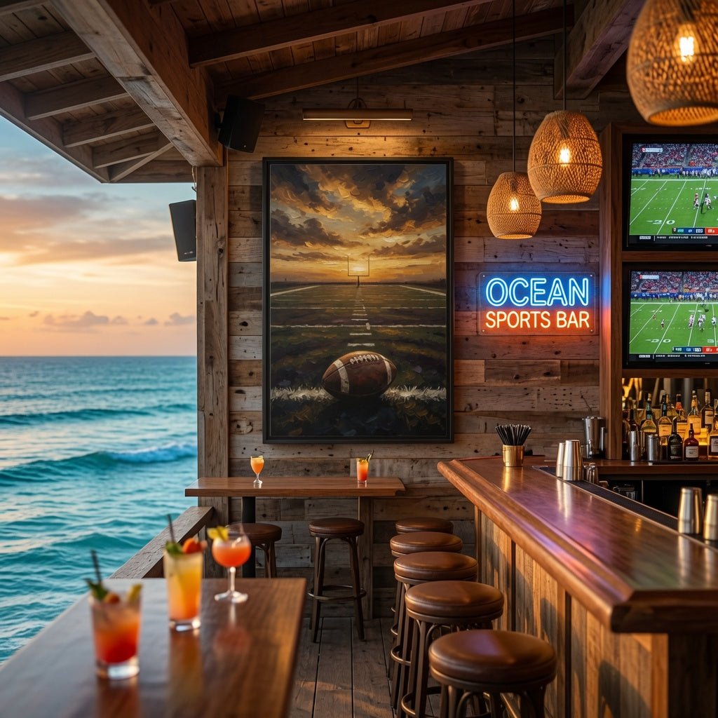 Gridiron Sunset | Framed Football Field Canvas