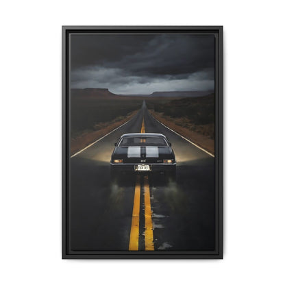 Vintage SS, Chevy,  Muscle Car Roadway "F You" On License Plate, Matte Framed Canvas
