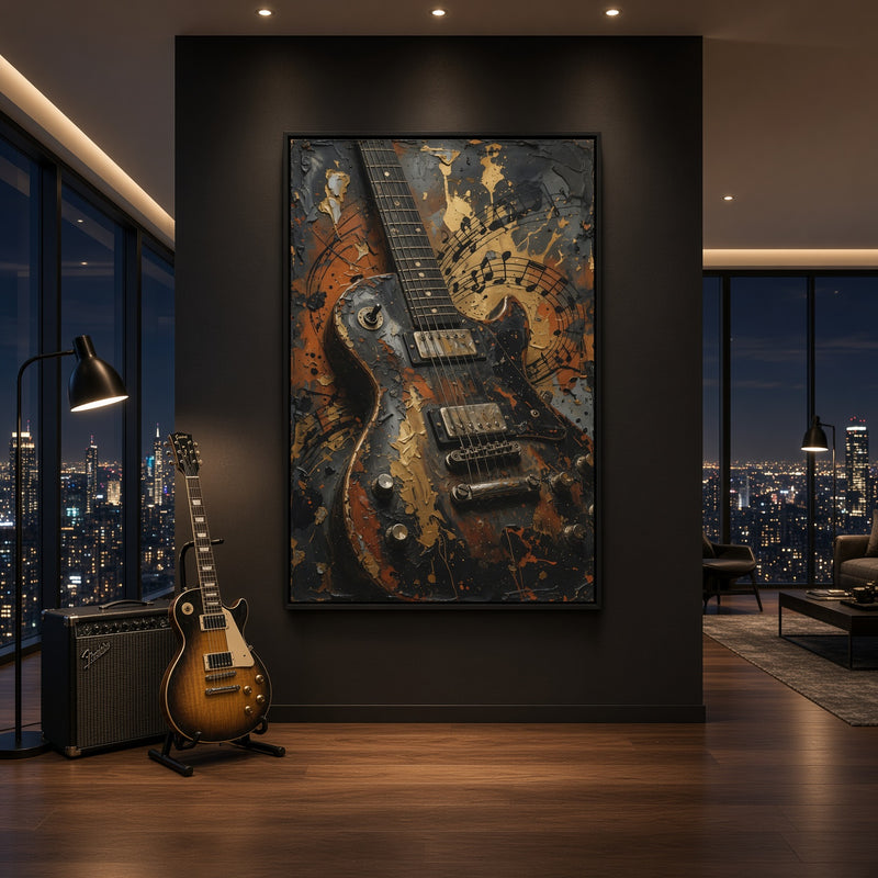 Paint and Strings | Vintage Electric Guitar Canvas