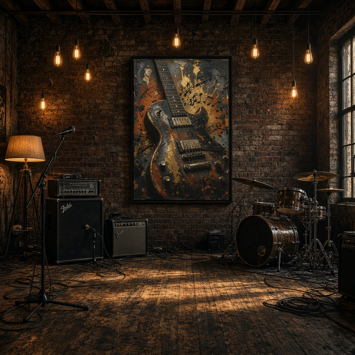 Paint and Strings | Vintage Electric Guitar Canvas