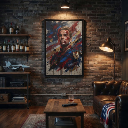 Homelander , The boys - Blood-Splatter Portrait Matte Canvas Framed | Multi-Color