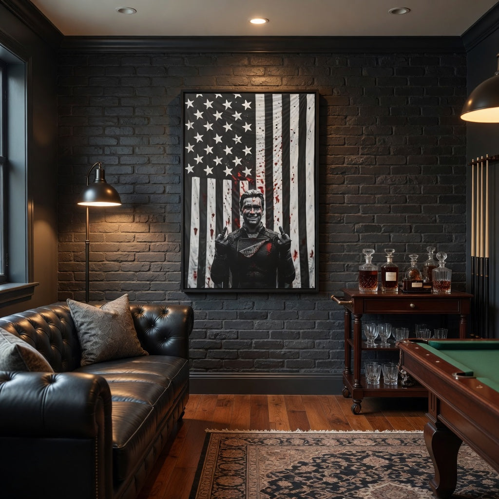 Homelander, The Boys, American Flag Matte Canvas Framed