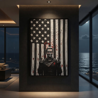 Homelander, The Boys, American Flag Matte Canvas Framed