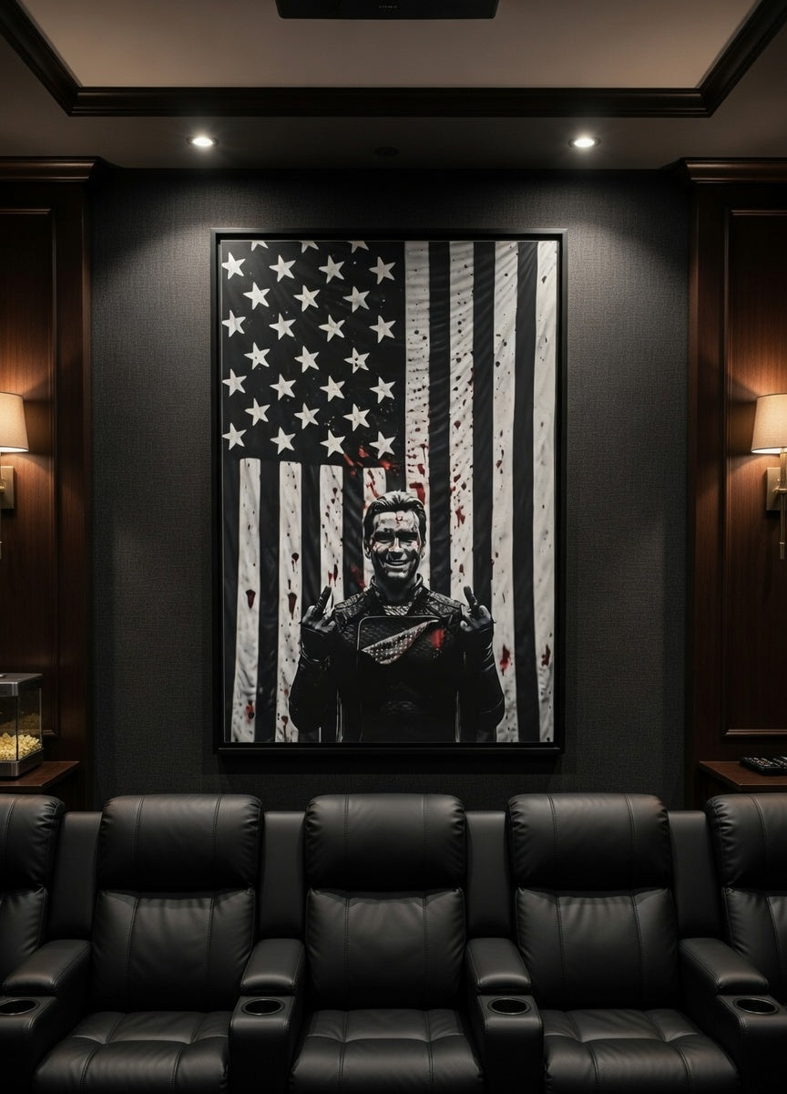 Homelander, The Boys, American Flag Matte Canvas Framed