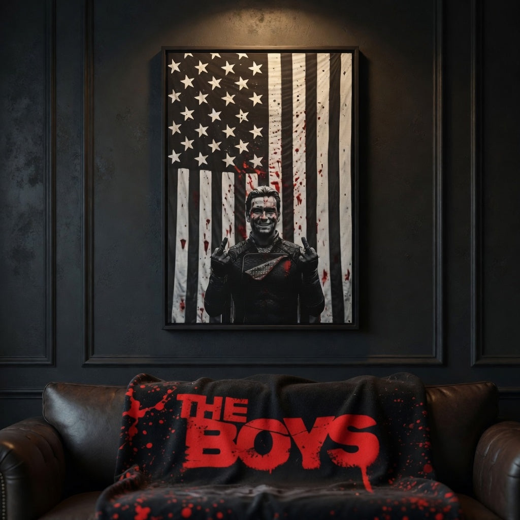 Homelander, The Boys, American Flag Matte Canvas Framed