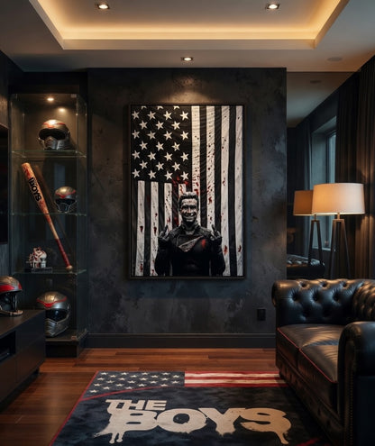 Homelander, The Boys, American Flag Matte Canvas Framed
