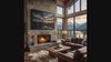 vintage biplane canvas on a mountain view home 