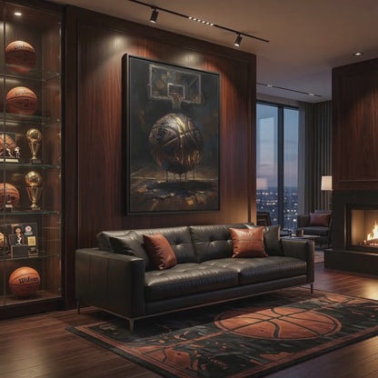 Basketball Painting Matte Canvas Framed | Sports Wall Art
