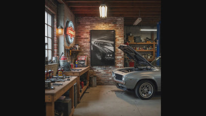 1970 SS Chevy Muscle Car - Matte Canvas Framed | Retro Automobile Wall Art