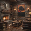 Yellowstone canvas on a western man cave wall 