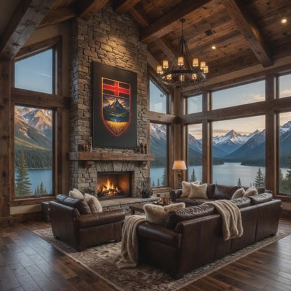 Alberta Crest Matte Canvas Print (Framed)