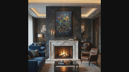Bitcoin Logo Matte Canvas Framed | Crypto Wall Art