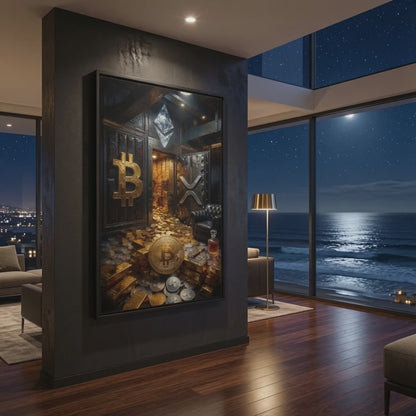 Crypto Vault Framed Canvas Print