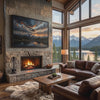 scenic vintage plane framed canvas with stunning mountain views 