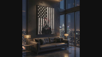 Homelander, The Boys, American Flag Matte Canvas Framed