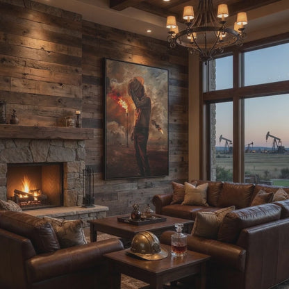 Landman Inspired Artwork Matte Canvas Framed | Western / Roughneck Wall Art