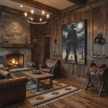 Gunslinger Standoff Matte Canvas Print | Framed Western Wall Art