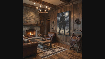 Gunslinger Standoff Matte Canvas Print | Framed Western Wall Art