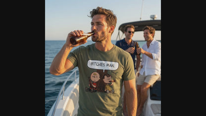 Retro Comic Characters "Bitches, Man."—Graphic T-Shirt
