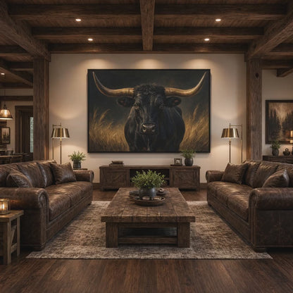 Gold and Black | Longhorn Canvas