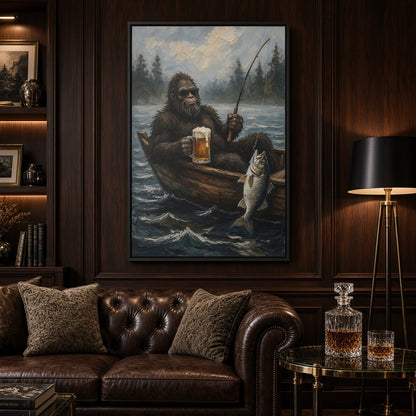 Catch of the Day - Sasquatch Fishing with Beer Canvas