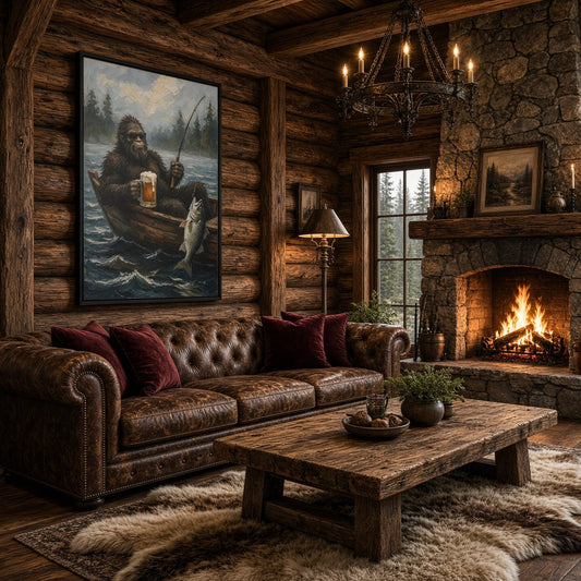 Catch of the Day - Sasquatch Fishing with Beer Canvas