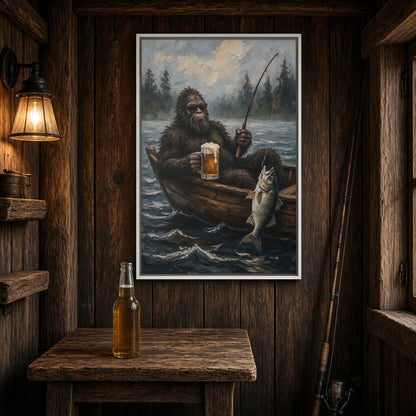 Catch of the Day - Sasquatch Fishing with Beer Canvas
