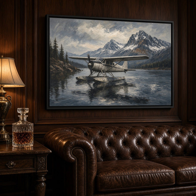 Mountain Lake Seaplane Canvas