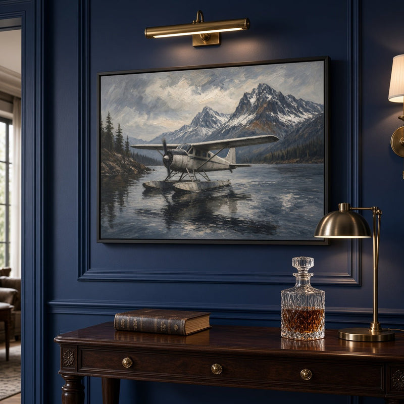 Mountain Lake Seaplane Canvas
